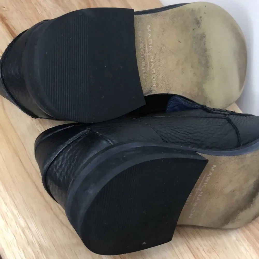 MARK NASON for SKECHERS size 13 black casual dress leather slip on loafers